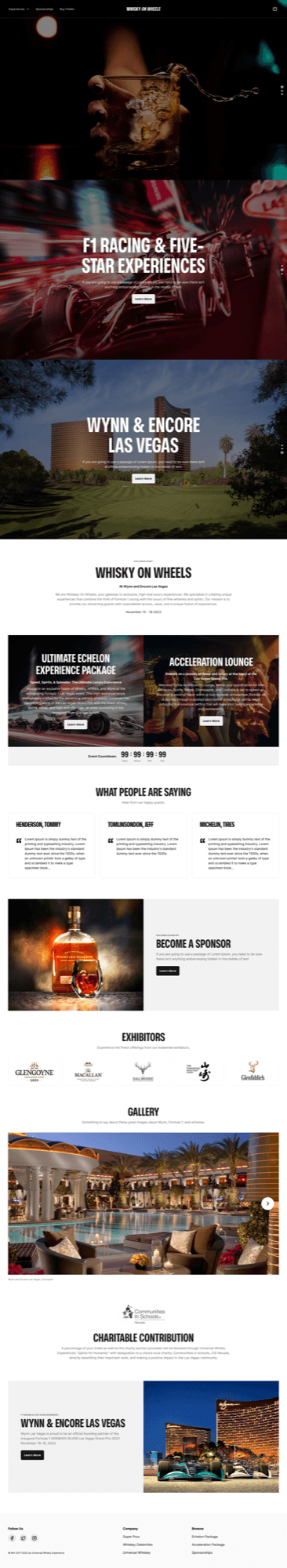 Universal Whisky Experience landing page design